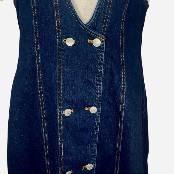 Anthropologie Pilcro dark wash denim double-breasted vest dress - Picture 5 of 14